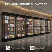 Vitrine en verre trempé avec cadre en aluminium, porte coulissante verrouillable, pour magasin de téléphonie mobile