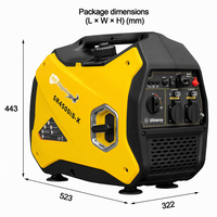 Generator Inverter Bensin Senyap 3500W Portabel Ringan 23kg Tenang 65dB Sumber Daya untuk Cadangan Rumah dan Berkemah