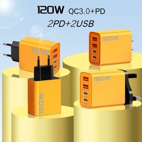 Chargeur Mural USB C à 4 Ports 120W Charge Rapide USB-C PD QC3.0 avec Prise UE/US/UK