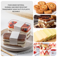 Mini boîte à tiramisu écologique, petites boîtes pour tartes, couche de fromage, plastique transparent, boîte à gâteau personnalisée, emballage transparent, boîte à dessert