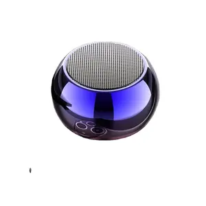 New M3 Colorful Radio Support U Disk Subwoofer 3D Mini Electroplating Round Steel Cannon BT Speaker Subwoofer Wireless Speak