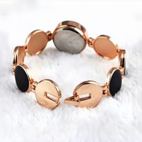 Montre-bracelet élégante pour femme avec bracelet en céramique perlée ronde, montre à quartz pour femme