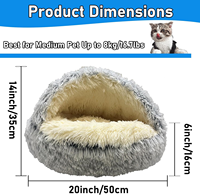 Lits pour chiens, lit-caverne pour chiens de petite taille, chats et animaux de compagnie, lit douillet à capuche rembourré et moelleux pour chiots