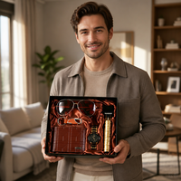 Coffret cadeau de luxe personnalisé pour homme, montre à quartz, lunettes de soleil, portefeuille, porte-clés, tondeuse à cheveux, cadeaux pour la fête des pères, cadeaux d'anniversaire