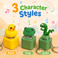 Porte-clés numérique personnalisé en forme de canard, imprimé UV, avec LED et fonction de couinement, jouet anti-stress à pression, souvenir créatif