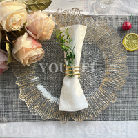 Assiettes de table rondes en plastique transparent à volants de 13 pouces personnalisées pour décoration de récif de corail pour mariage