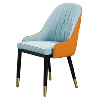 Ensemble de 4 chaises de salle à manger modernes extensibles en acier inoxydable et cuir PU pour restaurant et café