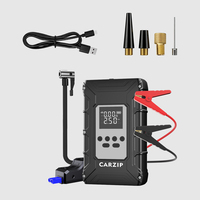 Démarreur de batterie et compresseur d'air portable 150 PSI pour pneus de voiture et moto avec arrêt automatique, batterie externe 16000 mAh et lampe LED d'urgence
