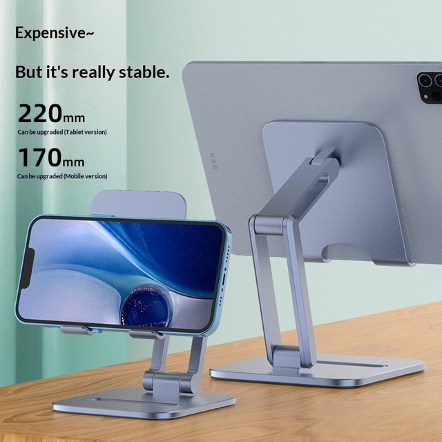 Universal Foldable Dual-Phone Tablet Mobile Phone Desk Stand Box Portable Zinc Alloy Construction Lazy Mount Live Streaming