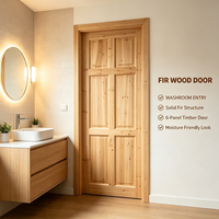 Simple Profile Solid Fir Solid Wood Door Eco Raw Timber Door for Urban Small Apartment Interior