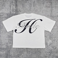 Fabricant T-shirt surdimensionné en coton imprimé DTG avec strass pour hommes, coupe en boîte noire, poids lourd, T-shirt court pour hommes
