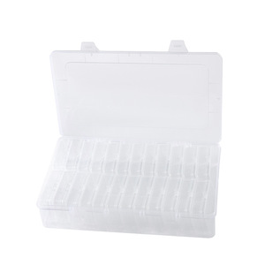 Transparent Plastic Storage <b>Box</b> 27.6x16.5x5.6cm With Compartments For Toys Organizer Rectangle Shape Solid Color - Product Image 5
