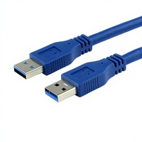 Cable de Datos USB 3.0 Macho a Macho de Doble Cabeza con Conductor de Cobre para Transferencia de Datos en Computadoras Personales y Teléfonos Móviles