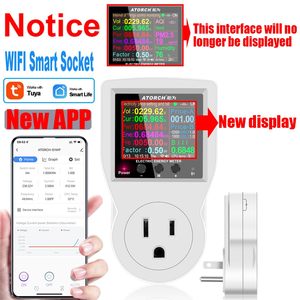 Plug-in US soket Power <span class=keywords><strong>Meter</strong></span> WiFi cerdas, Monitor energi listrik tampilan warna besar dengan lampu latar - Product Image 3