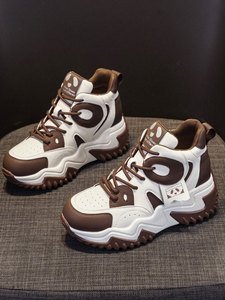 Nuove Sneakers da <span class=keywords><strong>Donna</strong></span> Autunnali alla Moda <span class=keywords><strong>con</strong></span> Lacci, <span class=keywords><strong>Scarpe</strong></span> Dad Shoes <span class=keywords><strong>Nere</strong></span> e Bianche <span class=keywords><strong>con</strong></span> <span class=keywords><strong>Suola</strong></span> Spessa, Aumento di Altezza, Stile Versatile per Camminare - Product Image 3