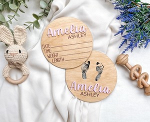 Cadre photo ultrasonique en bois double face vertical, idéal pour annoncer la grossesse ou la naissance d'un bébé, ornement décoratif - Product Image 6