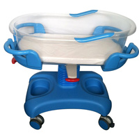 Lit de bébé de luxe réglable en hauteur et en angle par vérin à gaz / Chariot d'hôpital en ABS écologique pour nouveau-né