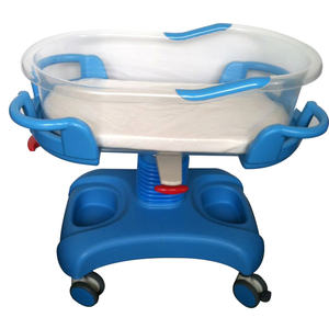 ガススプリング式高さ・角度調整可能ベビーカー/環境に優しいABS素材病院用カート新生児用ベビーベッド - Product Image 3