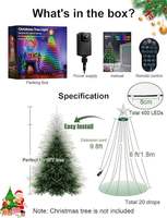 Shingel LED Weihnachtsbaum-Lichter mit Stern-Dekorationen für Innen- und Außenbereich Garten Weihnachtsbeleuchtung