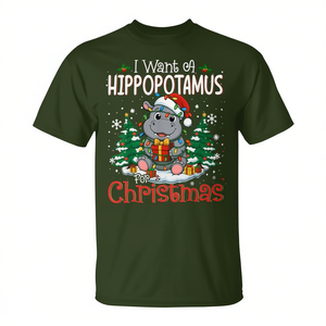 Je veux un hippopotame pour Noël, t-shirt mignon avec un hippopotame - Product Image 2