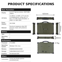 Nueva Estación de Control Terrestre Intel Resistente de 13.3 Pulgadas, Laptop Industrial Verde IP65 para Drones Multirrotor