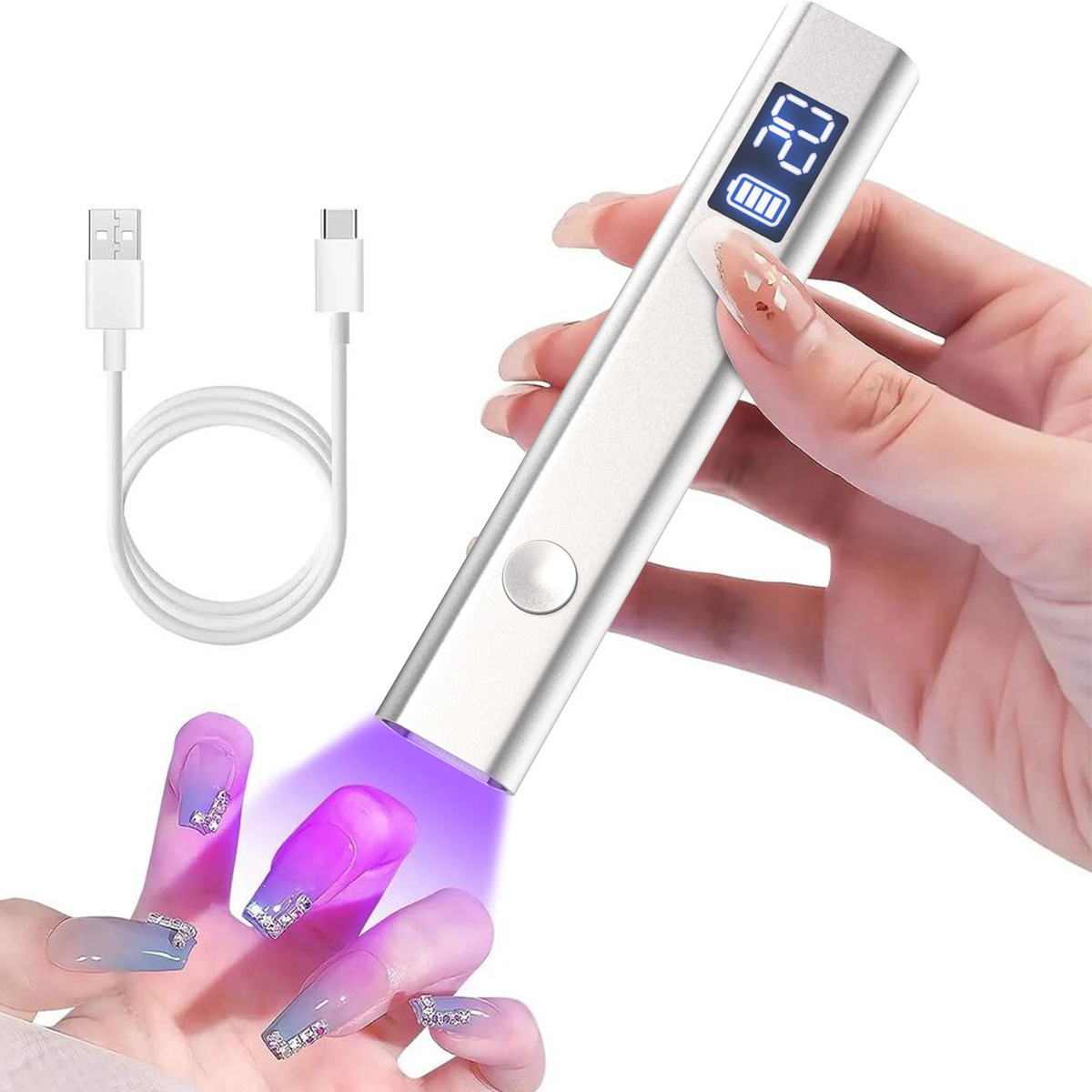 Handheld LED Display Exclusive Handheld UV Nail Light Small and Portable Wholesale Nail Led Lamp for Nail Salons