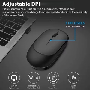 Ratón óptico silencioso LED ergonómico recargable de 2,4 GHz Modo dual BT5.2-Mini retroiluminado 3D compatible para computadora portátil Macbook Gaming PC - Product Image 5