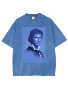 S Wars Dark Han <span class=keywords><strong>Solo</strong></span> Camisetas Verano 100% Algodón Hombro caído Cuello redondo Peso pesado Lavado ácido - Product Image 2