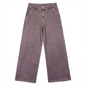 Pantalones Anchos de Cintura Media para Mujer, Casuales, con Remaches, Ajuste Holgado, Transpirables, Sostenibles, de Algodón Reciclado BCI, para Invierno - Product Image 1