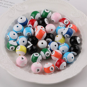 Perles de billard rondes plaquées acrylique de 10 mm pour la fabrication de bijoux et accessoires DIY - Product Image 1