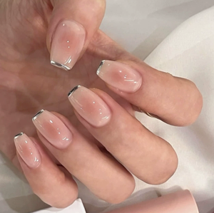 Bán Buôn 24Pcs Pháp Móng Tay Màu Trắng Mẹo Wearable Abs Móng Tay Giả Thiết Lập Với Keo Mềm Mô Hình Hình Bầu Dục Cho Ngón Tay - Product Image 3