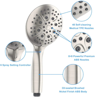 Système de douche à 3 voies avec double robinet 2 en 1 à 5 jets à haute pression et produits personnalisés Ensemble combiné douche à main et douche à effet pluie