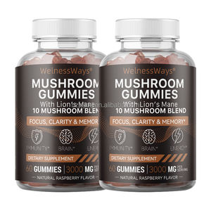 Wennessways วิตามินและแร่ธาตุ Cordyceps แผงคอสิงโตกัมมี่เห็ดมังสวิรัติ - Product Image 3