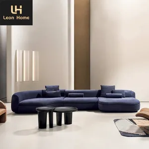 Baxter sofa Luxury living room couch velvet modern corner 7 seater large modular u shape curve sectional sofa