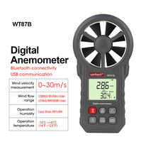 Anemómetro digital WT87A, medidor de velocidad del viento, mide la velocidad del viento, temperatura, termómetro de velocidad del aire, medidor de viento