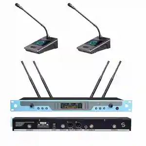 High-performance Dual-channel Wireless Conference Microphone System Metal Wireless Microphone for Mobile Phone 100m Distance /