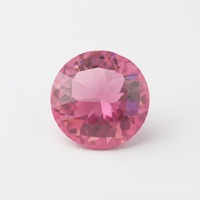 Zircone cubique rose de taille 8 mm, taille brillant rond, créée en laboratoire, pierres lâches pour la fabrication de bijoux