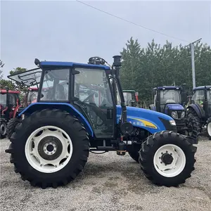 Tracteur d'occasion de haute qualité, nouveau moteur Diesel 1004 hollandais 100HP 4WD, tracteur agricole à roues agricoles