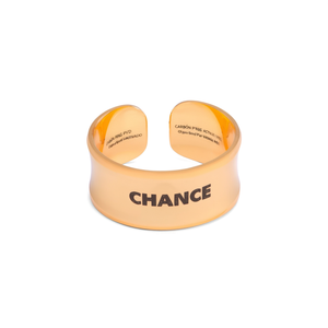 แหวนแฟชั่นชุบทอง PVD สแตนเลสสตีล 316L สลักลาย Chance ปรับขนาดได้ สำหรับผู้หญิงและผู้ชาย - Product Image 2