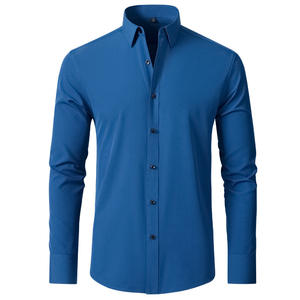 Chemise décontractée pour <span class=keywords><strong>homme</strong></span> Chemise extensible sans repassage Chemise fine d'affaires simple et infroissable <span class=keywords><strong>Homme</strong></span> - Product Image 4