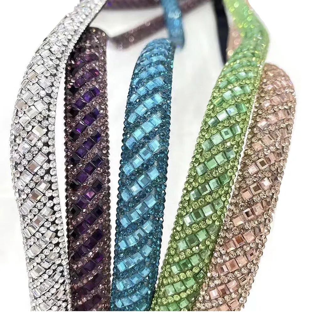 Cordón de diamantes de imitación para zapatos, cuerda de cristal para decoración de zapatos, S560