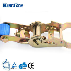 Sangle à cliquet Kingroy 2000 kg en polyester avec crochet en J pour le transport et la fixation, certifiée CE, fabriquée en Italie - Product Image 2