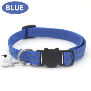 새로운 애완 동물 개 목걸이 나일론 사용자 정의 색상 도매 고양이 목걸이 벨 조정 가능한 이탈 반사 개 키티 칼라 - Product Image 5
