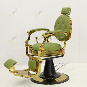 Modern güzellik salonu mobilyası tam siyah deri ayarlanabilir saç Dresser sandalye lüks yuvarlak taban uzanmış Styling berber koltuğu - Product Image 6