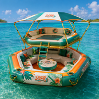 Plateforme flottante gonflable pour bars aquatiques, idéale pour les complexes hôteliers, parcs aquatiques et soirées aquatiques. Taille et logo personnalisables.