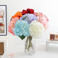 Fleurs artificielles semi-manuelles style Ins coréen à bords effilochés, hortensia, pour décoration de salon et arrangements floraux de mariage