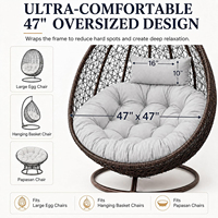 Coussins de remplacement pour fauteuil suspendu type panier avec appui-tête, pour intérieur et extérieur, porche, cour, patio, jardin, décorations