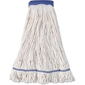 Boardwalk BWK504WH X-Large White Wet <b>Mop</b> Head 5-Inch Super Loop Cotton/Synthetic Fiber Rectangular for Home Use 12/Carton - Product Image 3