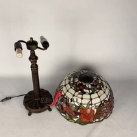 Lampe de table/bureau LED 16 pouces en verre coloré artisanal, style rétro européen, soudée à la main, sur mesure, vente en gros