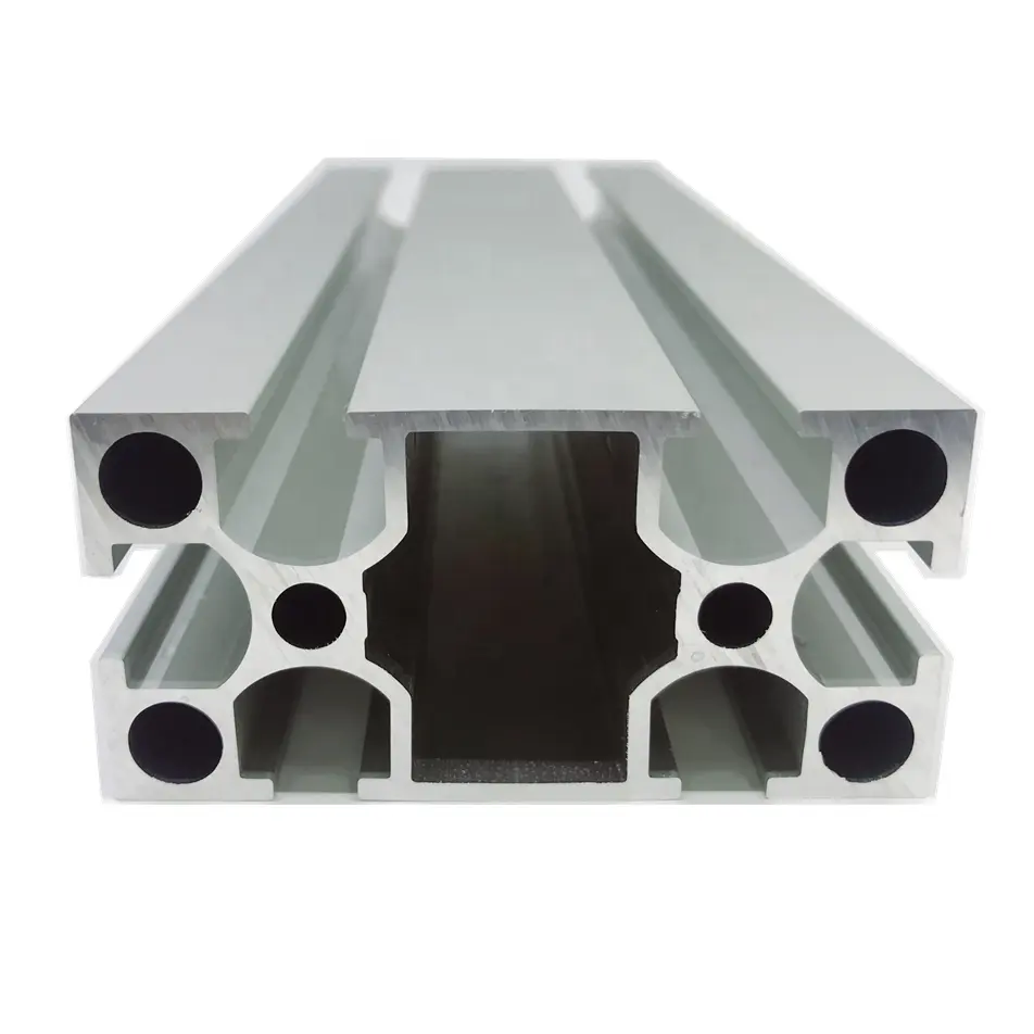 2022 Profil Aluminium OEM 40X80 Tersedia Dalam Stok Anodized Silver CNC Cutting Industrial Profil Slot T Ekstrusi Aluminium Sempurna